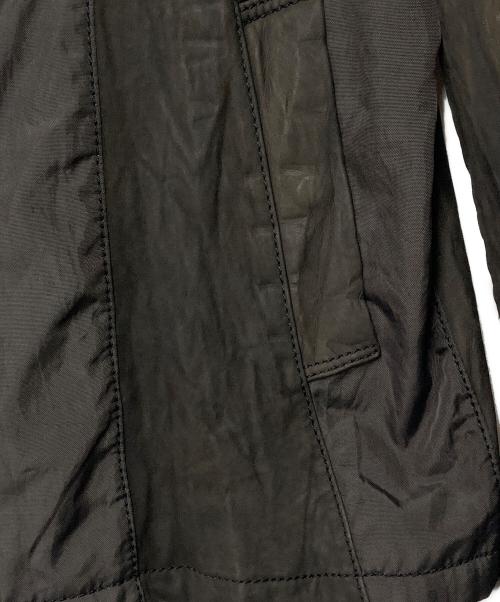 ISSEY MIYAKE MEN（イッセイミヤケメン）ISSEY MIYAKE MEN (イッセイミヤケメン) シワ加工 レザー切替ジップアップジャケット ブラウン サイズ:4の古着・服飾アイテム