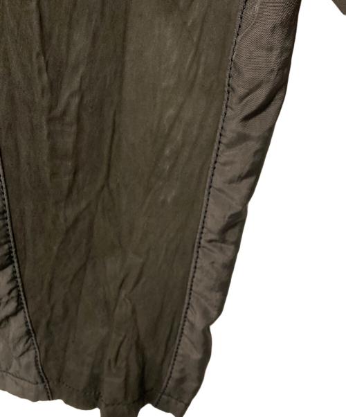 ISSEY MIYAKE MEN（イッセイミヤケメン）ISSEY MIYAKE MEN (イッセイミヤケメン) シワ加工 レザー切替ジップアップジャケット ブラウン サイズ:4の古着・服飾アイテム