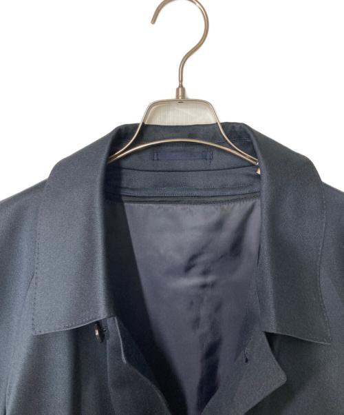 Yves Saint Laurent（イヴサンローラン）Yves Saint Laurent (イヴサンローラン) ライナー付 シルクウールステンカラーコート ネイビー サイズ:A6の古着・服飾アイテム