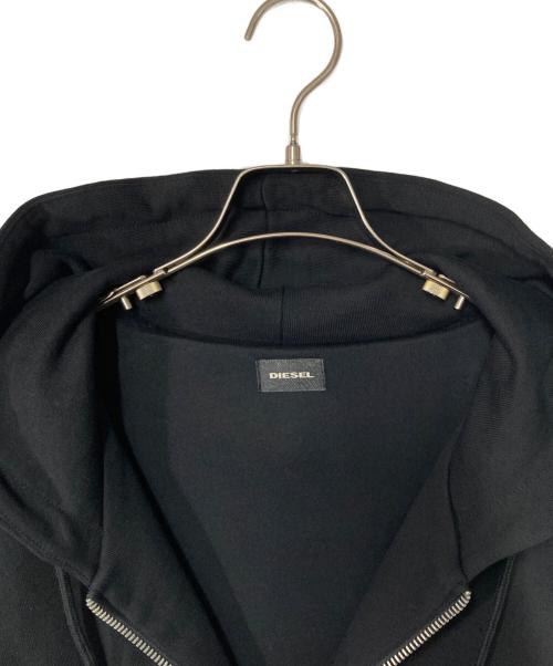 DIESEL（ディーゼル）DIESEL (ディーゼル) シープレザー切替ジップパーカー ブラック サイズ:XLの古着・服飾アイテム