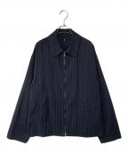 KAPTAIN SUNSHINEキャプテンサンシャイン）の古着「シアサッカーストライプブルゾン」｜ネイビー×ブラック