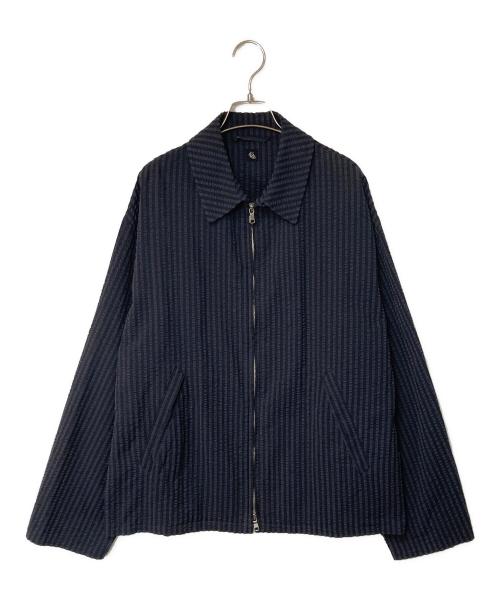 KAPTAIN SUNSHINE（キャプテンサンシャイン）KAPTAIN SUNSHINE (キャプテンサンシャイン) シアサッカーストライプブルゾン ネイビー×ブラック サイズ:40の古着・服飾アイテム