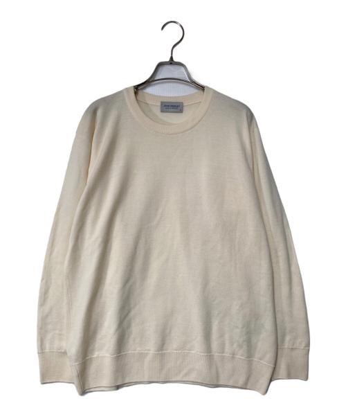 JOHN SMEDLEY（ジョンスメドレー）JOHN SMEDLEY (ジョンスメドレー) クルーネックウールニット アイボリー サイズ:Mの古着・服飾アイテム