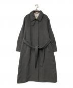 Adam et Ropeアダム エ ロペ）の古着「ベルテッドオーバーサイズロングコート」｜グレー