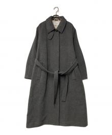 Adam et Rope（アダム エ ロペ）の古着「ベルテッドオーバーサイズロングコート」｜グレー