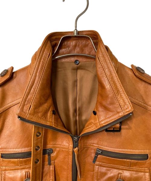 Haruf（ハルフ）haruf (ハルフ) ラビットファーホースレザージャケット ブラウン サイズ:Ｍの古着・服飾アイテム