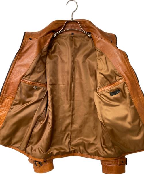 Haruf（ハルフ）haruf (ハルフ) ラビットファーホースレザージャケット ブラウン サイズ:Ｍの古着・服飾アイテム