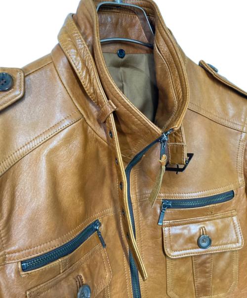 Haruf（ハルフ）haruf (ハルフ) ラビットファーホースレザージャケット ブラウン サイズ:Ｍの古着・服飾アイテム