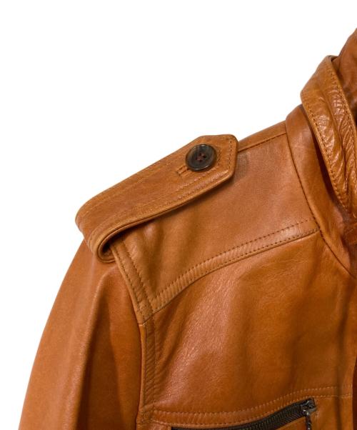 Haruf（ハルフ）haruf (ハルフ) ラビットファーホースレザージャケット ブラウン サイズ:Ｍの古着・服飾アイテム