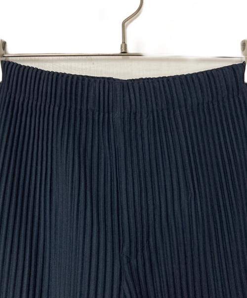 HOMME PLISSE ISSEY MIYAKE（オム プリッセ イッセイ ミヤケ）HOMME PLISSE ISSEY MIYAKE (オム プリッセ イッセイ ミヤケ) サイドライン プリーツパンツ ネイビー×グリーン サイズ:2の古着・服飾アイテム