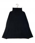 HOMME PLISSE ISSEY MIYAKEオム プリッセ イッセイ ミヤケ）の古着「プリーツハイネックカットソー」｜ブラック