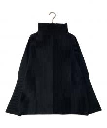 HOMME PLISSE ISSEY MIYAKE（オム プリッセ イッセイ ミヤケ）の古着「プリーツハイネックカットソー」｜ブラック