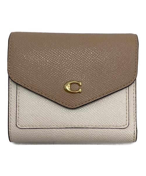 COACH（コーチ）COACH (コーチ) ウィン スモール ウォレット カラーブロック ベージュの古着・服飾アイテム