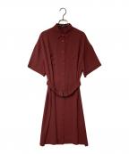 PS Paul SmithPS ポールスミス）の古着「ベルト付シャツワンピース」｜ボルドー