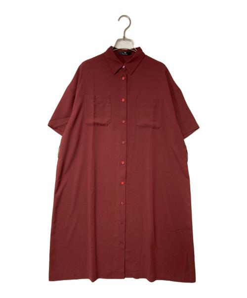 PS Paul Smith（PS ポールスミス）PS Paul Smith (PS ポールスミス) ベルト付シャツワンピース ボルドー サイズ:40の古着・服飾アイテム
