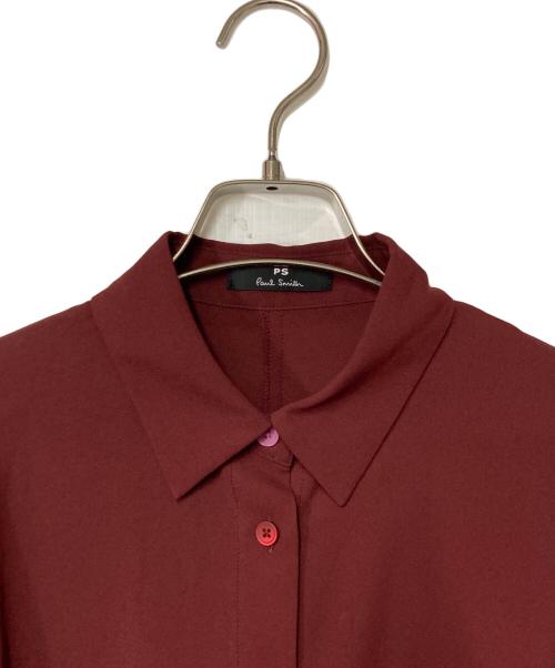 PS Paul Smith（PS ポールスミス）PS Paul Smith (PS ポールスミス) ベルト付シャツワンピース ボルドー サイズ:40の古着・服飾アイテム