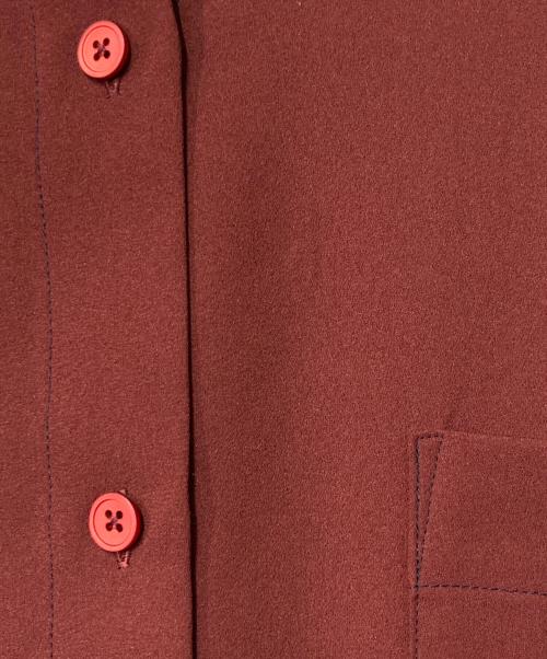 PS Paul Smith（PS ポールスミス）PS Paul Smith (PS ポールスミス) ベルト付シャツワンピース ボルドー サイズ:40の古着・服飾アイテム