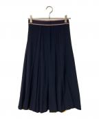 PAUL SMITHポールスミス）の古着「グログランテープ フレアスカート」｜ネイビー×イエロー