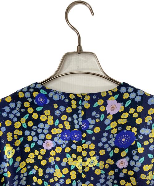 PS Paul Smith（ＰＳポールスミス）PS Paul Smith (ＰＳポールスミス) 花柄ワンピース ネイビー×イエロー サイズ:40の古着・服飾アイテム