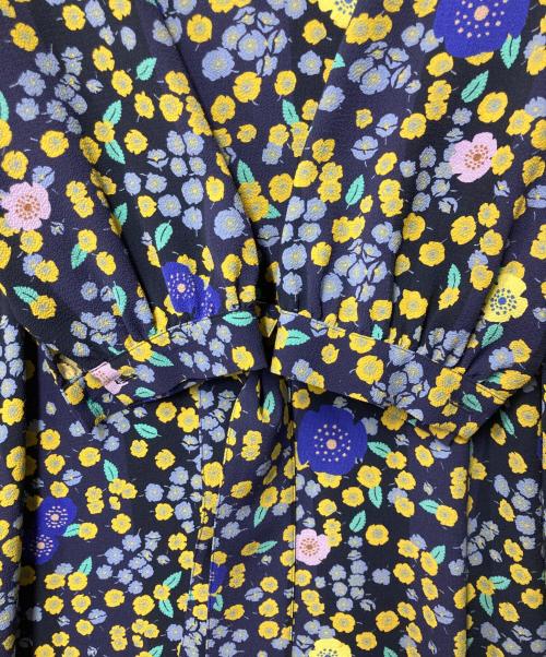PS Paul Smith（ＰＳポールスミス）PS Paul Smith (ＰＳポールスミス) 花柄ワンピース ネイビー×イエロー サイズ:40の古着・服飾アイテム