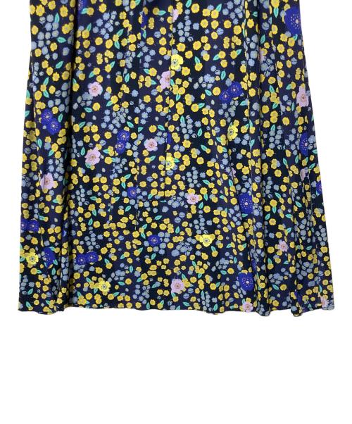 PS Paul Smith（ＰＳポールスミス）PS Paul Smith (ＰＳポールスミス) 花柄ワンピース ネイビー×イエロー サイズ:40の古着・服飾アイテム