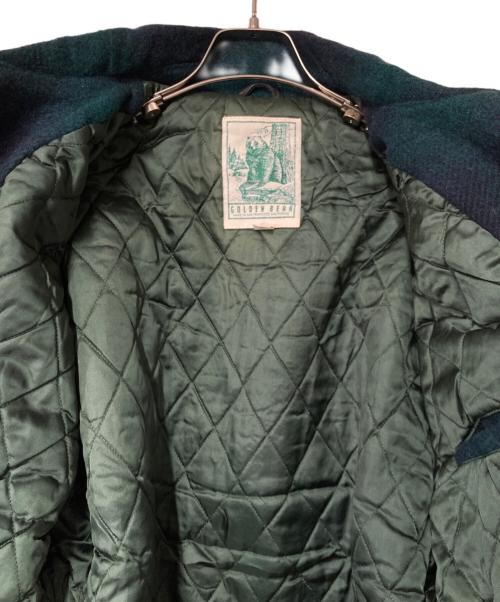 Golden Bear（ゴールデンベア）Golden Bear (ゴールデンベア) ウールジップジャケット USA製 ダークグリーン×ブラック サイズ:Mの古着・服飾アイテム