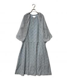 COEL（コエル）の古着「ベルト付ドットプリントワンピース」｜スカイブルー