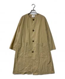 LE GLAZIK（ル グラジック）の古着「コットンナイロン ノーカラーコート」｜ベージュ