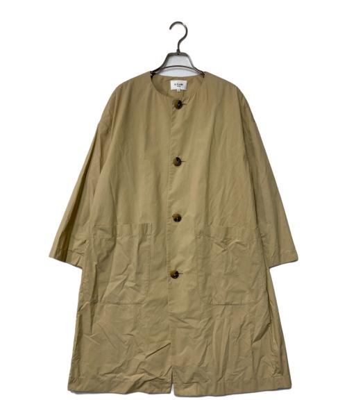 LE GLAZIK（ル グラジック）LE GLAZIK (ル グラジック) コットンナイロン ノーカラーコート ベージュ サイズ:36の古着・服飾アイテム
