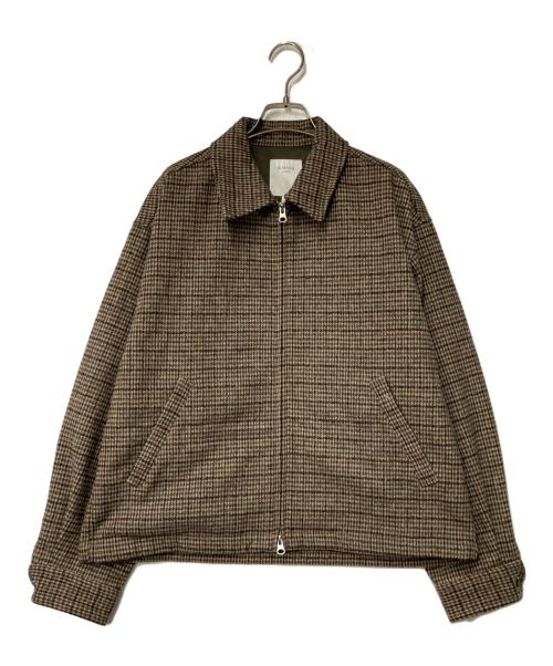 B:MING by BEAMS（ビーミングバイビームス）B:MING by BEAMS (ビーミングバイビームス) チェック ジップ ブルゾン ブラウン×ブラック サイズ:Sの古着・服飾アイテム
