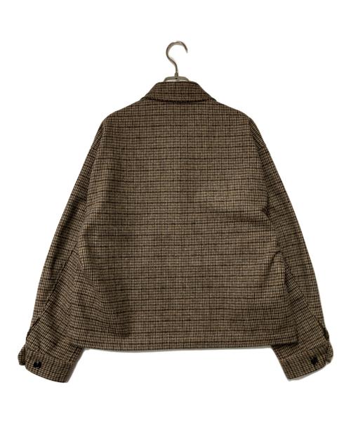 B:MING by BEAMS（ビーミングバイビームス）B:MING by BEAMS (ビーミングバイビームス) チェック ジップ ブルゾン ブラウン×ブラック サイズ:Sの古着・服飾アイテム