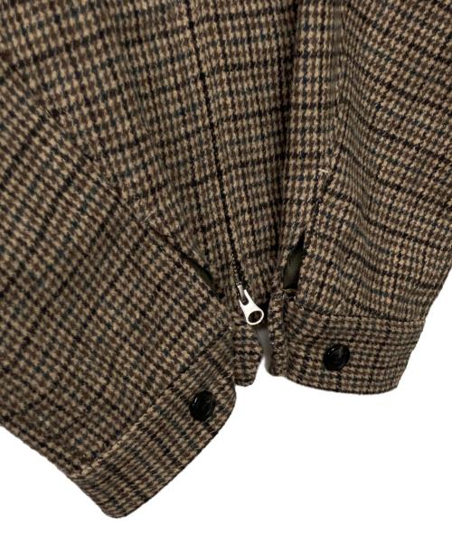 B:MING by BEAMS（ビーミングバイビームス）B:MING by BEAMS (ビーミングバイビームス) チェック ジップ ブルゾン ブラウン×ブラック サイズ:Sの古着・服飾アイテム