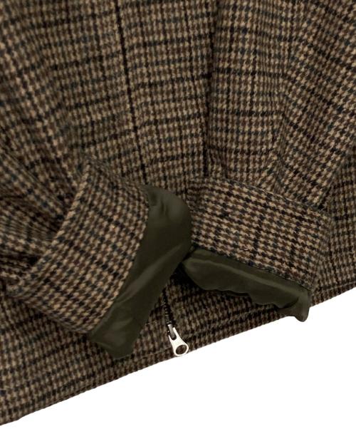 B:MING by BEAMS（ビーミングバイビームス）B:MING by BEAMS (ビーミングバイビームス) チェック ジップ ブルゾン ブラウン×ブラック サイズ:Sの古着・服飾アイテム