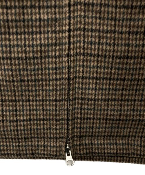 B:MING by BEAMS（ビーミングバイビームス）B:MING by BEAMS (ビーミングバイビームス) チェック ジップ ブルゾン ブラウン×ブラック サイズ:Sの古着・服飾アイテム