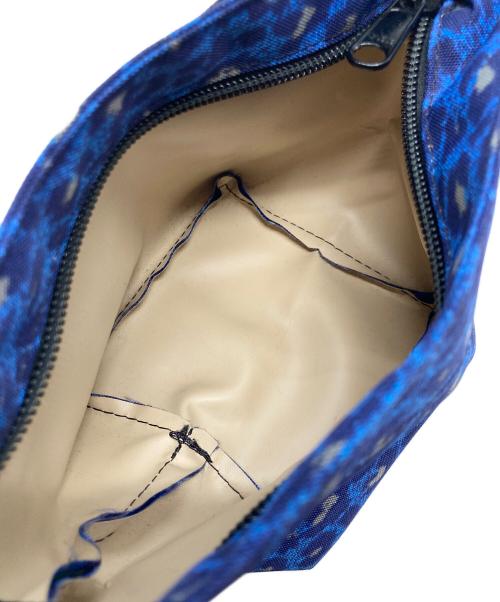 Herve Chapelier（エルベシャプリエ）Herve Chapelier (エルベシャプリエ) 1927F レオパード ナイロン舟型ショルダーバッグXS ヒョウ柄 ブルー×ネイビーの古着・服飾アイテム