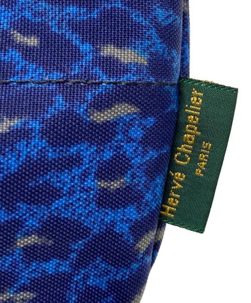 Herve Chapelier（エルベシャプリエ）Herve Chapelier (エルベシャプリエ) 1927F レオパード ナイロン舟型ショルダーバッグXS ヒョウ柄 ブルー×ネイビーの古着・服飾アイテム