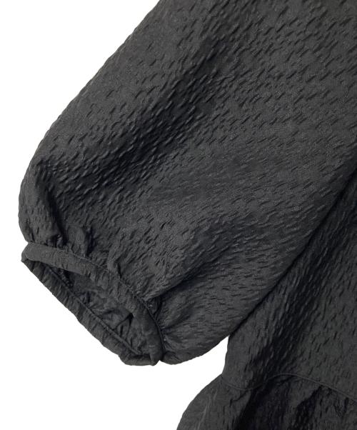 UNITED ARROWS（ユナイテッドアローズ）UNITED ARROWS (ユナイテッドアローズ) AIRY ジャカード 5SL ペプラム ブラウス ブラック サイズ:38の古着・服飾アイテム