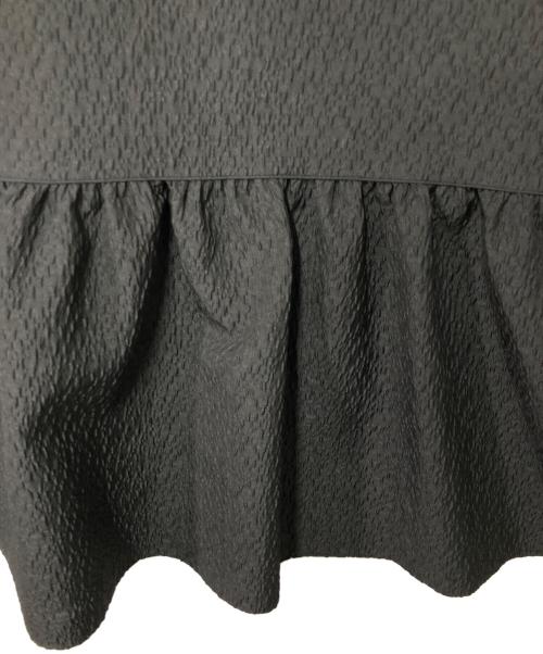 UNITED ARROWS（ユナイテッドアローズ）UNITED ARROWS (ユナイテッドアローズ) AIRY ジャカード 5SL ペプラム ブラウス ブラック サイズ:38の古着・服飾アイテム