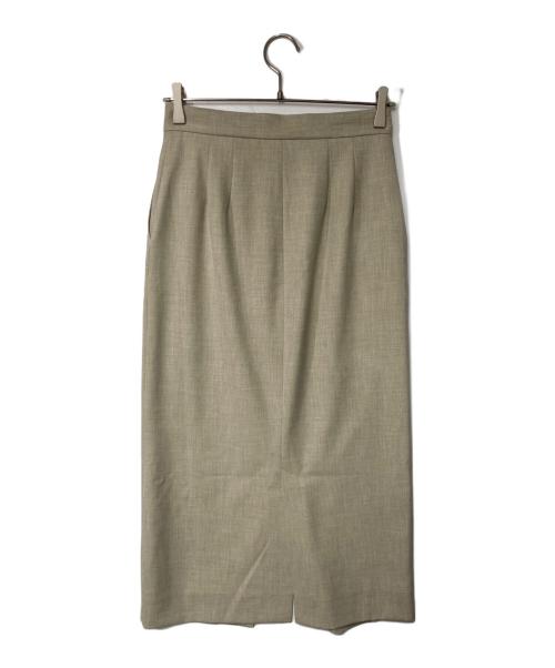 Noble（ノーブル）Noble (ノーブル) ナローAラインサテンスカート ベージュ サイズ:36の古着・服飾アイテム