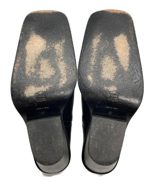 UNTISHOLD（アンチショルド）UNTISHOLD (アンチショルド) NATY-2 スクエアトゥレザーブーツ ブラック サイズ:37の古着・服飾アイテム