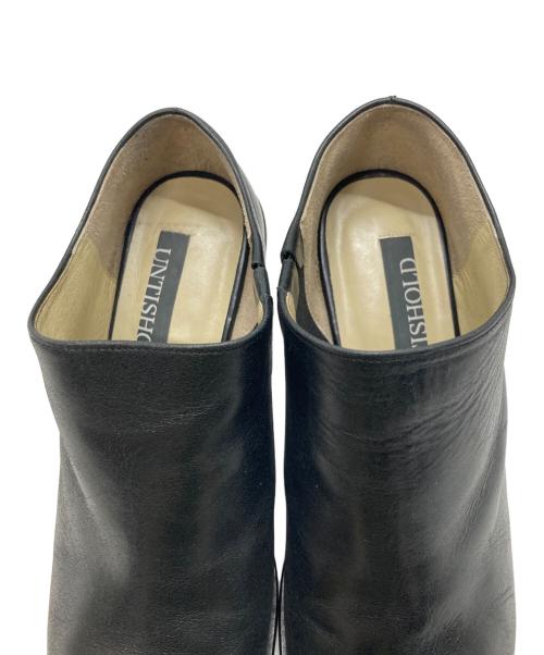 UNTISHOLD（アンチショルド）UNTISHOLD (アンチショルド) NATY-2 スクエアトゥレザーブーツ ブラック サイズ:37の古着・服飾アイテム