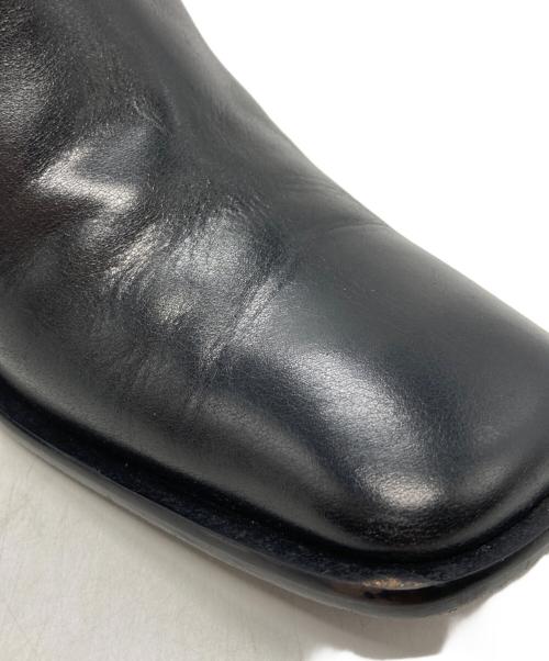 UNTISHOLD（アンチショルド）UNTISHOLD (アンチショルド) NATY-2 スクエアトゥレザーブーツ ブラック サイズ:37の古着・服飾アイテム