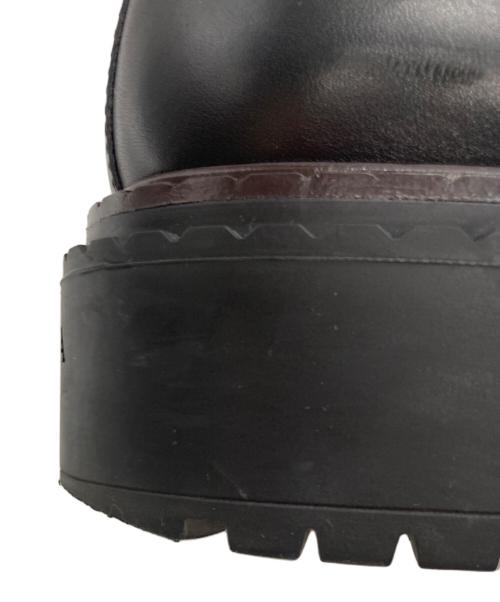 PRADA（プラダ）PRADA (プラダ) ダブルチョコレート トライアングルロゴプレート ローファー ブラック サイズ:5の古着・服飾アイテム