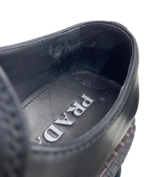 PRADA（プラダ）PRADA (プラダ) ダブルチョコレート トライアングルロゴプレート ローファー ブラック サイズ:5の古着・服飾アイテム