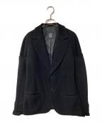 LIMI feuリミフゥ）の古着「袖ニットレイヤードテーラードジャケット」｜ブラック