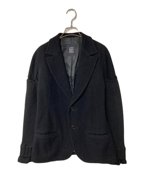 LIMI feu（リミフゥ）LIMI feu (リミフゥ) 袖ニットレイヤードテーラードジャケット ブラック サイズ:Sの古着・服飾アイテム