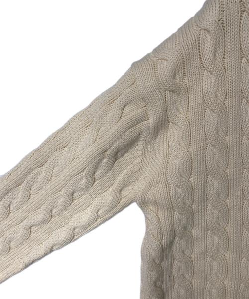 POLO RALPH LAUREN（ポロ・ラルフローレン）POLO RALPH LAUREN (ポロ・ラルフローレン) ポニー刺繍 ケーブルニットスキッパーポロシャツ ベージュ サイズ:XSの古着・服飾アイテム