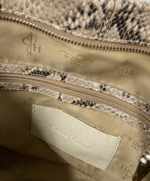COLE HAAN（コールハーン）COLE HAAN (コールハーン) パイソン柄ワンショルダーバッグ ベージュ×ブラックの古着・服飾アイテム