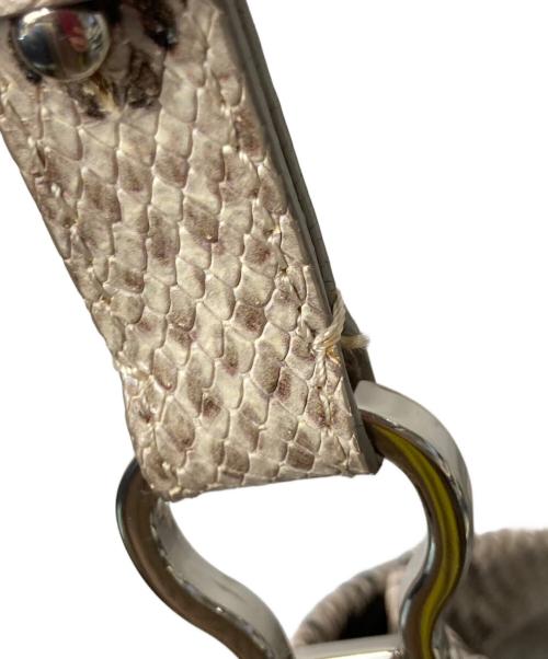 COLE HAAN（コールハーン）COLE HAAN (コールハーン) パイソン柄ワンショルダーバッグ ベージュ×ブラックの古着・服飾アイテム