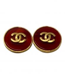CHANEL（シャネル）の古着「ココマーク ラウンド イヤリング」｜ゴールド×レッド